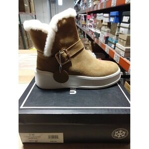 Urban Sport by J Slides Jasper Boots with Fur Cognac Luxe Suede Size: 6